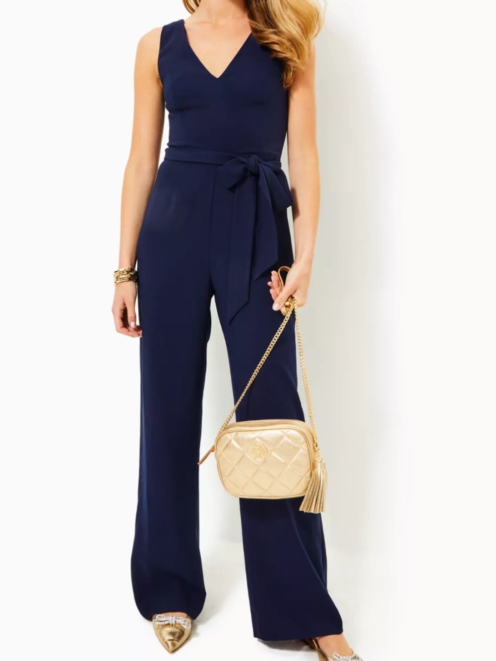 Lilly Pulitzer Jannah Navy Blue Jumpsuit SIZE 14 NEW WITH TAGS